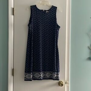 Pretty navy and paisley sun dress to wear all season